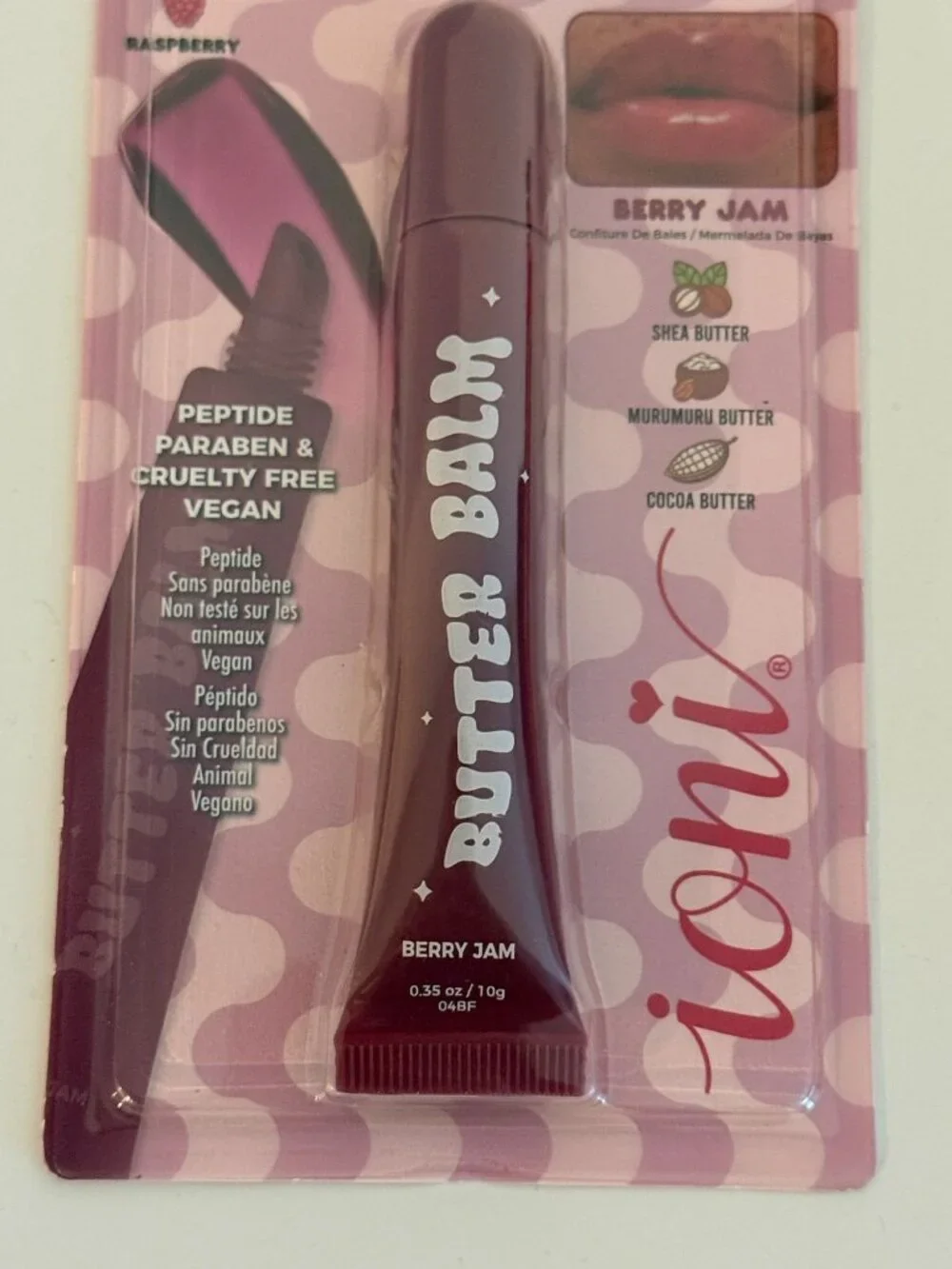 Ioni Butter Bae Berry Jam Raspberry Peptide Lip Butter Balm New